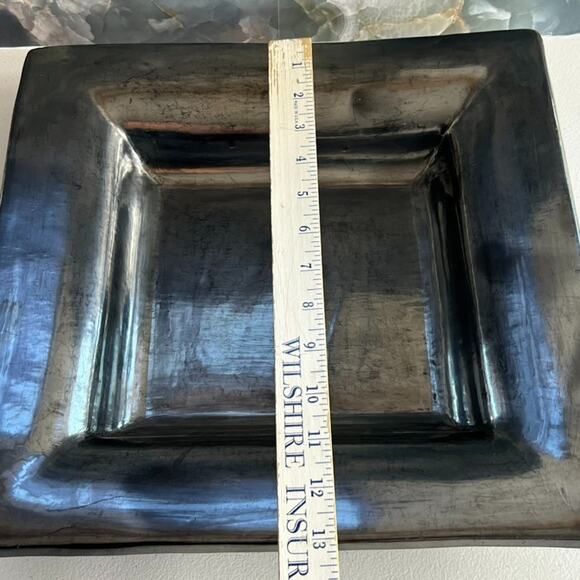 Oaxaca Black Clay Square Pottery Dish Tray Bowl 13.25" ( Barro Negro) Doña Rosa - Picture 4 of 10